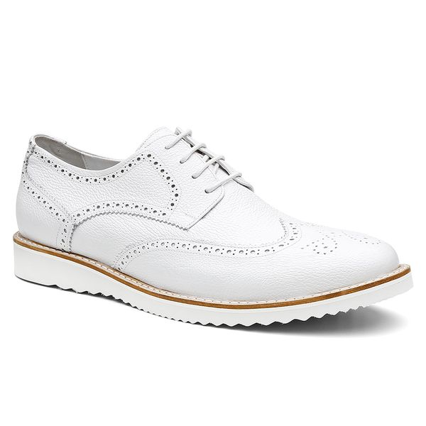 SAPATO MASCULINO DERBY BROGUE MILÃO BRANCO