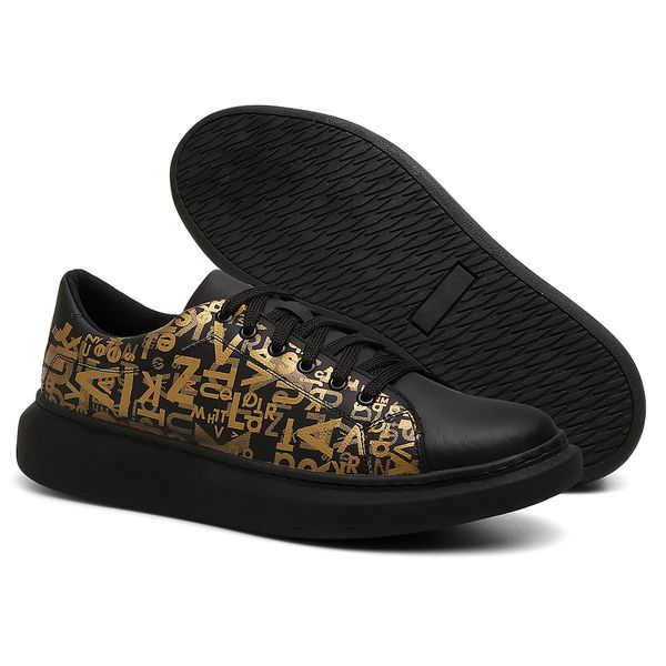Tenis preto best sale e dourado masculino