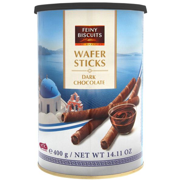 Canudos Feiny Wafer Recheio Chocolate Meio Amargo 400g