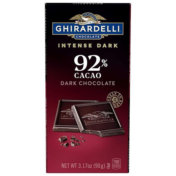 BARRA GHIRARDELLI DARK CACAO CHOCOLATE 92% 90G