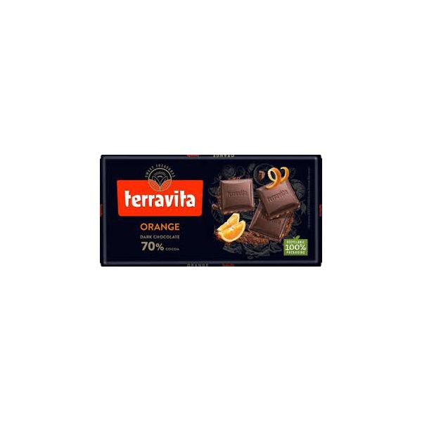 Chocolate Barra Terravita 70% Cacau Laranja 90g