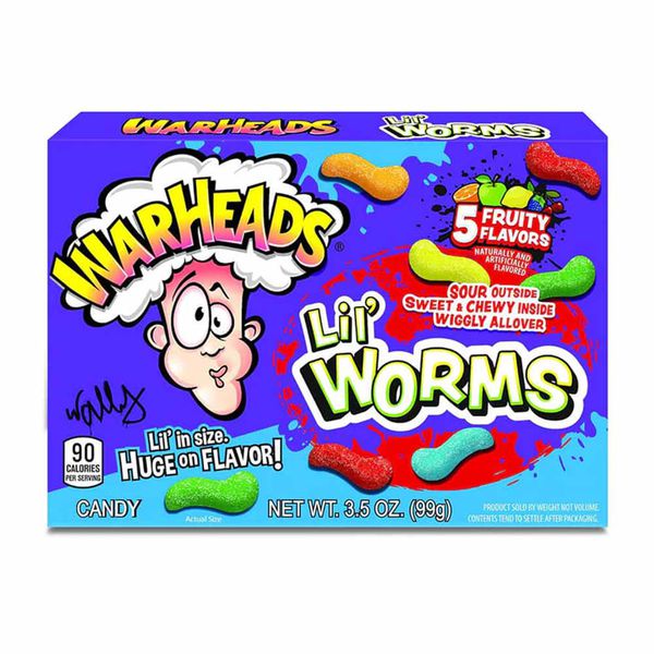Bala Mastigável Warheads Lil Worms 99g