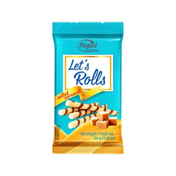 BOGUTTI WAFER LETS ROLLS SALTED CARAMEL 120G