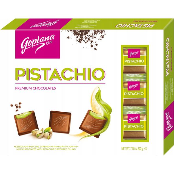 CAIXA DE CHOCOLATE GOPLANA PISTACHIO 200G