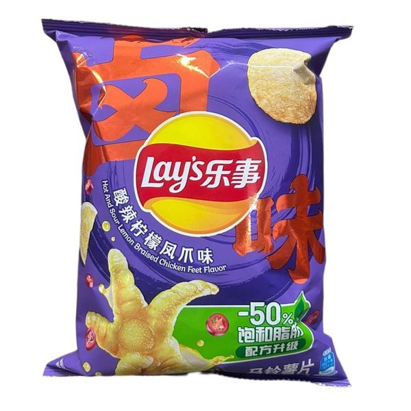 LAYS HOT AND SOUR LEMON BRAISED CHICKEN FEET FLAVOUR 70GR
