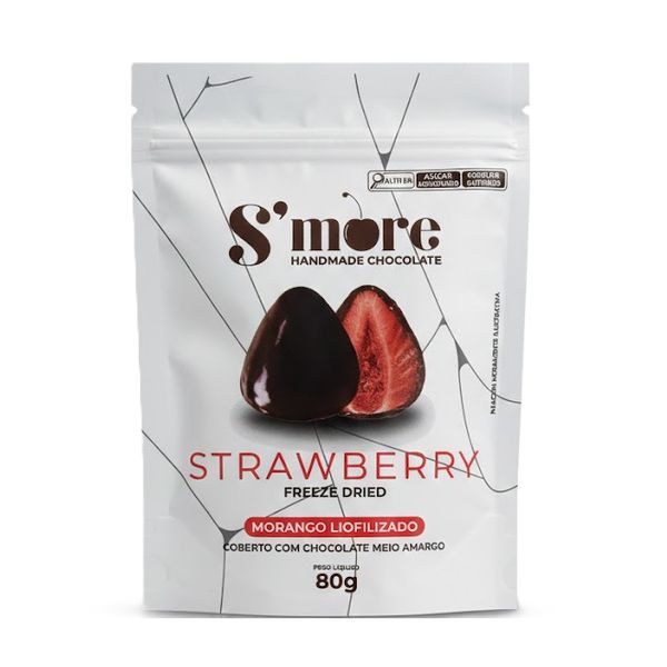 BOMBOM SMORE STRAWBERRY CHOCO MEIO AMARGO 80G