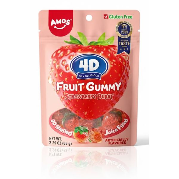 BALA GUMMY 4D MORANGO 65G