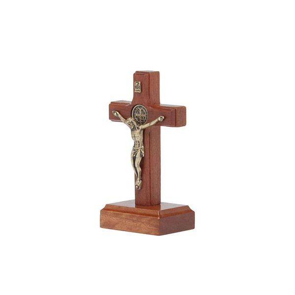 Crucifixo de Mesa 7 Cm Com São Bento