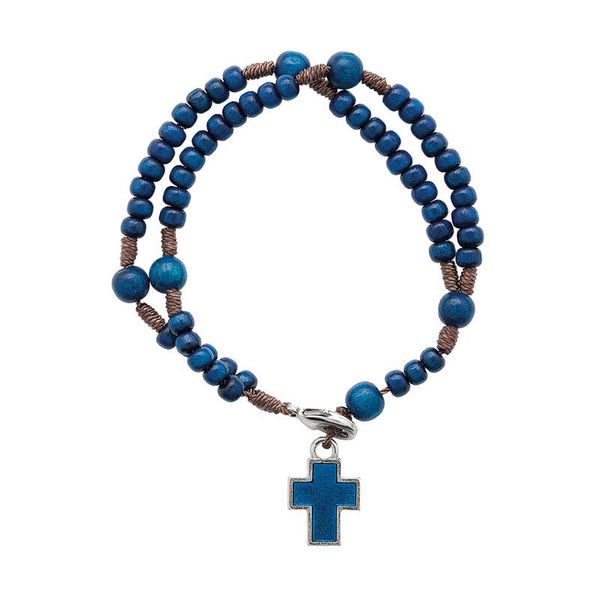 Pulseira Terço Cruz Azul