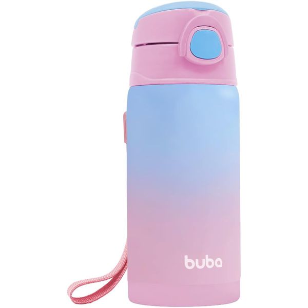 Garrafa térmica Parede Dupla Com Canudo 400 ML- Rosa