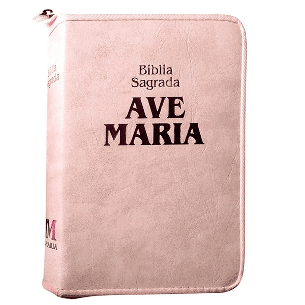 Bíblia Ave Maria - Com Zíper- Rosa- Média