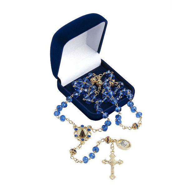 Terço Nossa Senhora Aparecida Cristal Azul