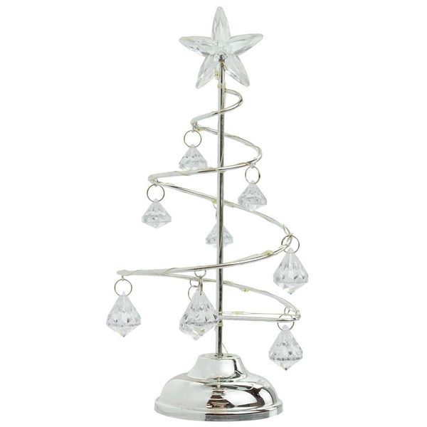 Luminária Árvore Natal transparente 21cm - Enfeite Natalino 