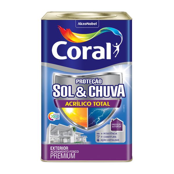 CORAL PROTECAO SOL & CHUVA ACRILICO TOTAL BRANCO 18L