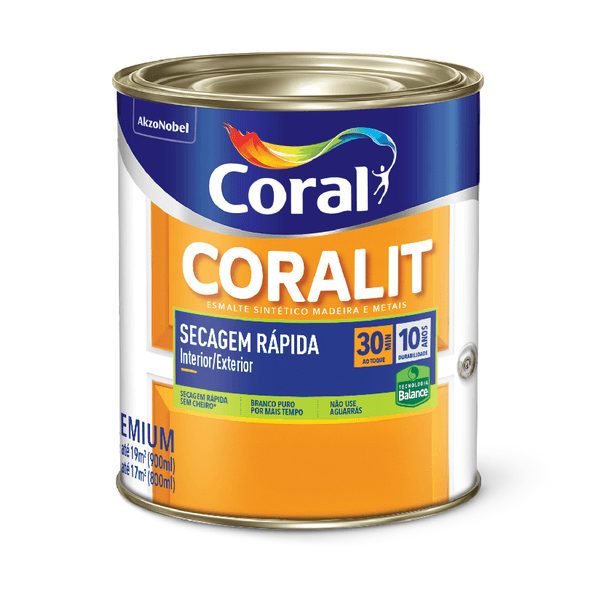 CORAL CORALIT ZERO SECAGEM RAPIDA BRILHANTE PLATINA 0,900ML