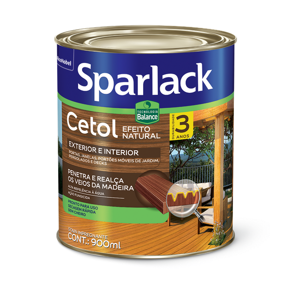 SPARLACK CETOL EFEITO NATURAL ACETINADO TRANSPARENTE BALANCE 0,900ML