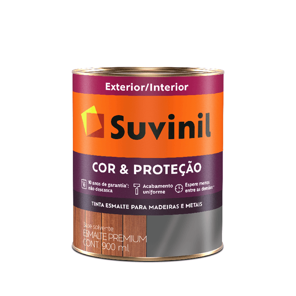 SUVINIL ESMALTE COR E PROTECAO FOSCO PRETO 900ML