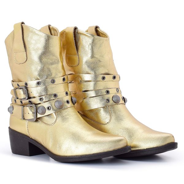 BOTA COURO LORENA DOURADO