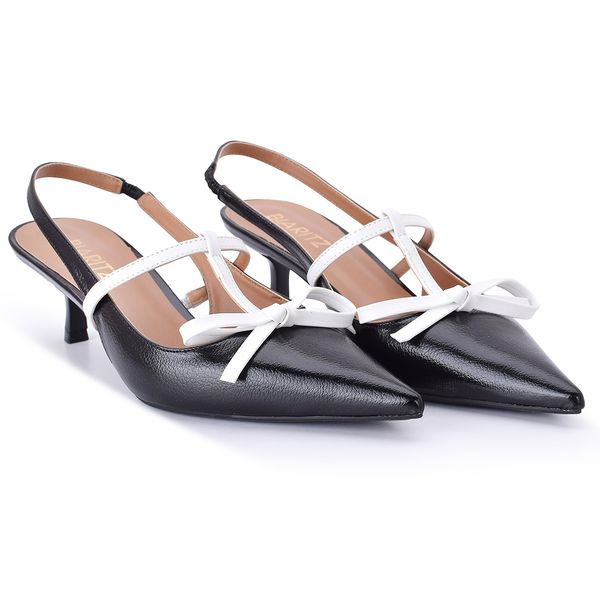 SCARPIN SAMARA PRETO/BRANCO