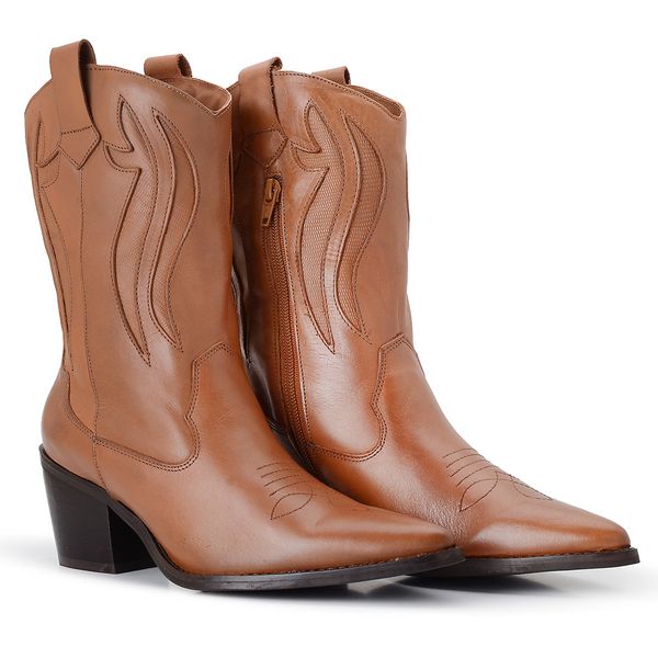 BOTA COURO BIA CANO CURTO