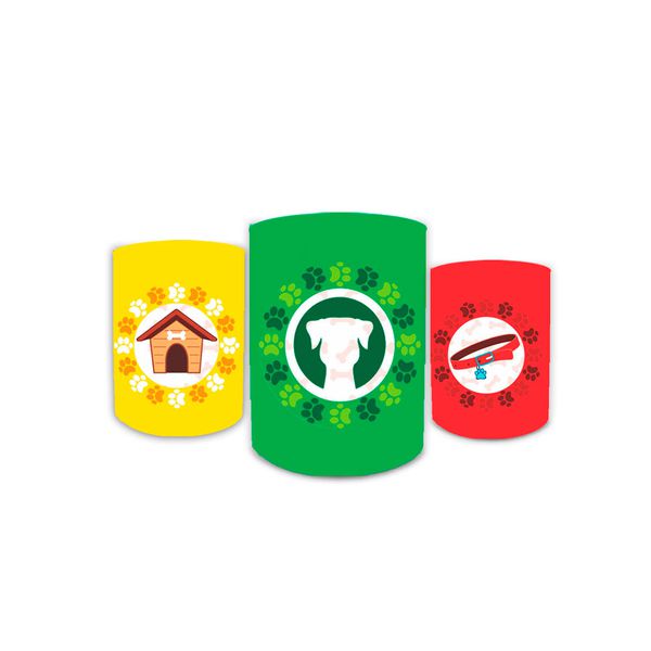 Kit Trio De Cilindros Cachorro Desenho
