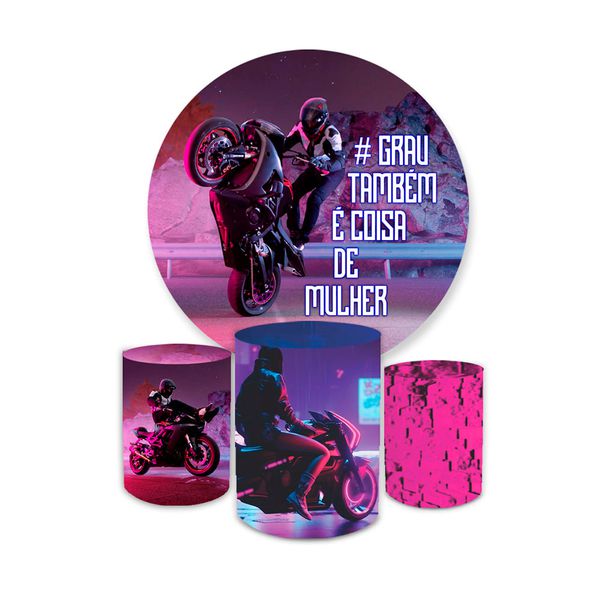 Kit Capa Painel + Trio Cilindro Grau Rosa
