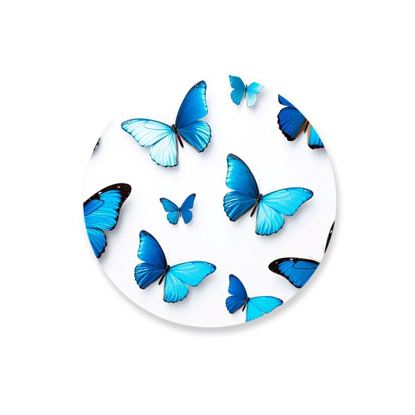 Capa Painel Redondo Borboleta Azul 03