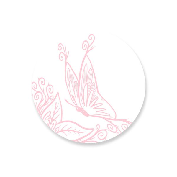 Capa Painel Redondo Borboleta Rosa 02