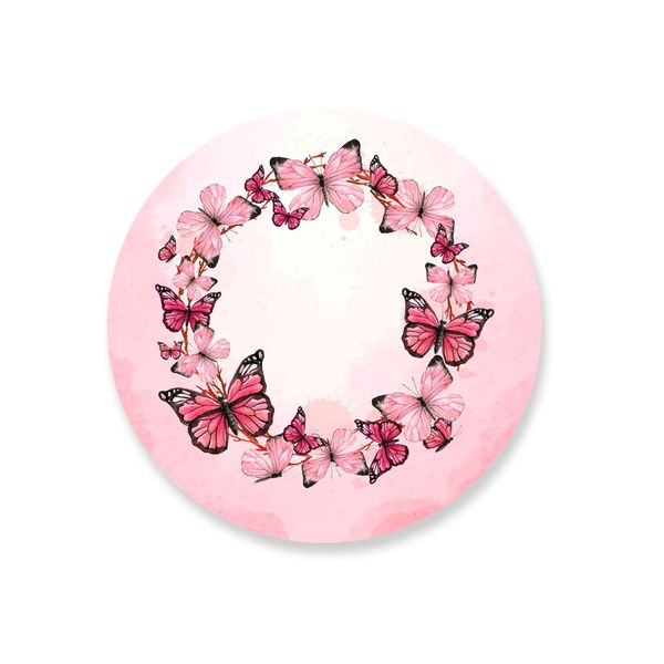 Capa Painel Redondo Borboleta Rose