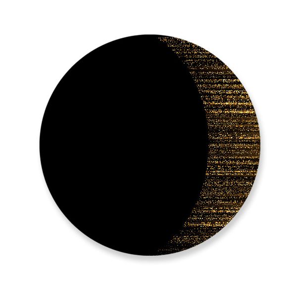 Capa Painel Redondo Geométrico Preto Brilho