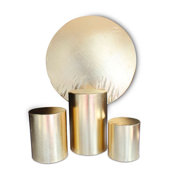 Kit Capa Painel + Trio Cilindros Metalizado Dourado