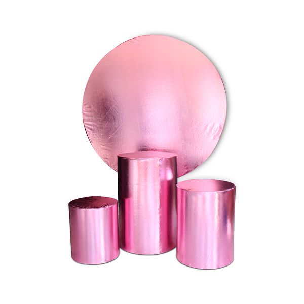 Kit Capa Painel + Trio Cilindros Metalizado Rosa Bebe