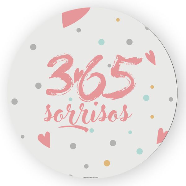 Capa Painel Redondo Decorativo Tema 365 Sorrisos Colorido Decoração Festa
