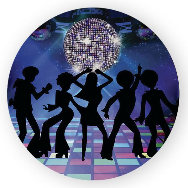 Capa Painel Redondo Decorativo Tema Anos 80 Retrô Discoteca Decoração Festa