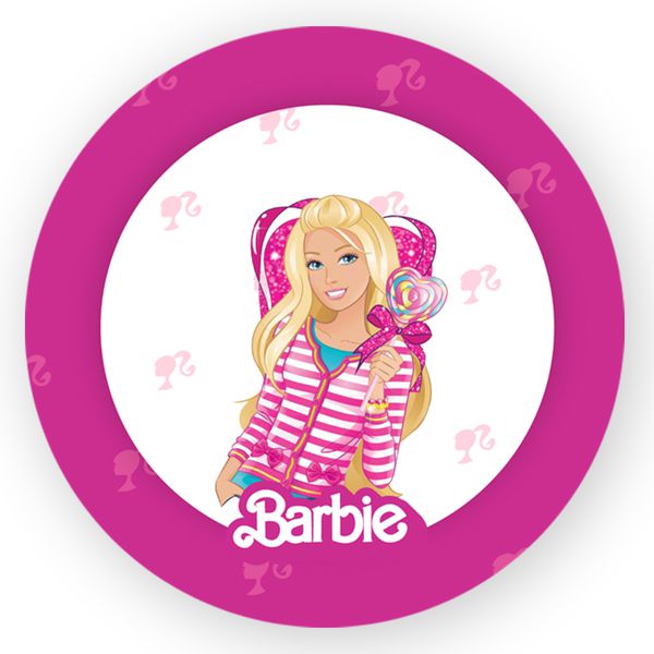 Capa Painel Redondo Decorativo Tema Barbie Girl Decoração Festa Infantil Menina