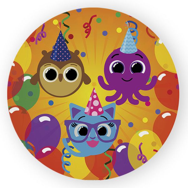 Capa Painel Redondo Decorativo Tema Bolofofos Decoração Infantil Desenho