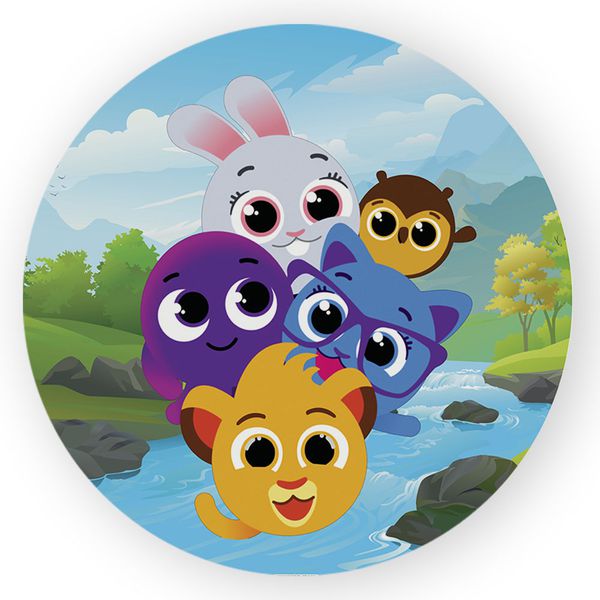 Capa Painel Redondo Decorativo Tema Bolofofos Decoração Infantil Desenho