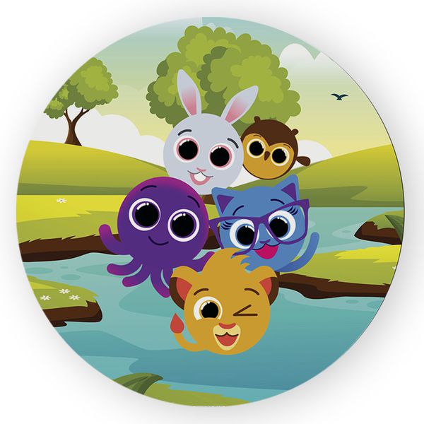 Capa Painel Redondo Decorativo Tema Bolofofos Decoração Infantil Desenho