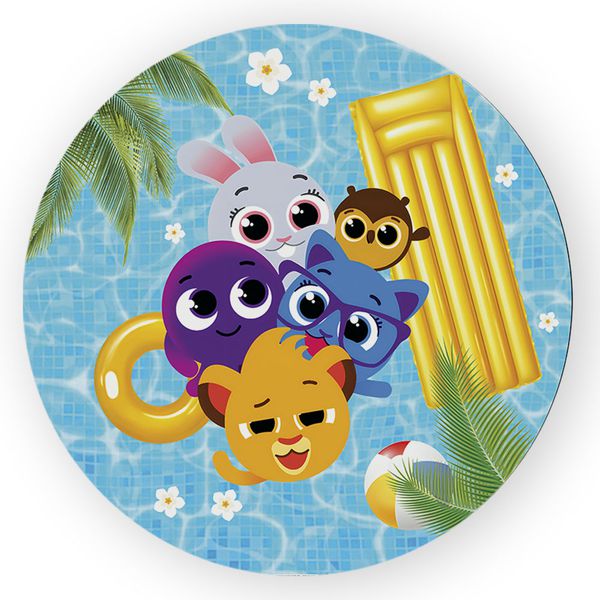 Capa Painel Redondo Decorativo Tema Bolofofos Decoração Infantil Desenho