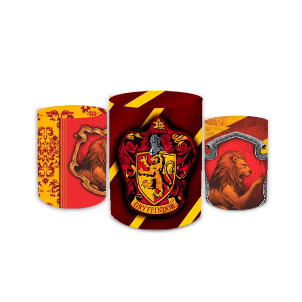 Trio Capas de Cilindros Sublimados Decorativo Tema Harry Potter Hogwarts Decoração Festa