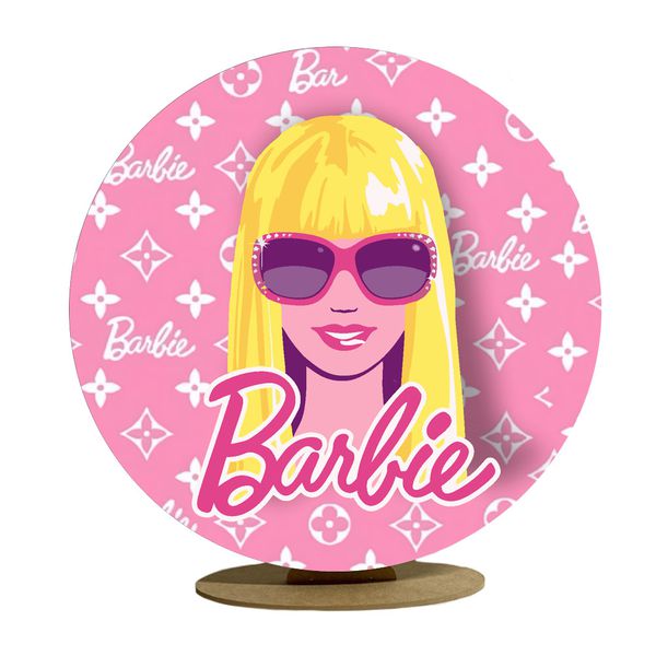 Capa Mini Painel Redondo 50x50cm Decorativo Tema Barbie Girl Menina Festa Decoração