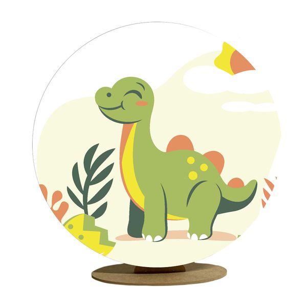 Capa Mini Painel Redondo 50x50cm Decorativo Tema Dino Baby Decoração Festa Infantil