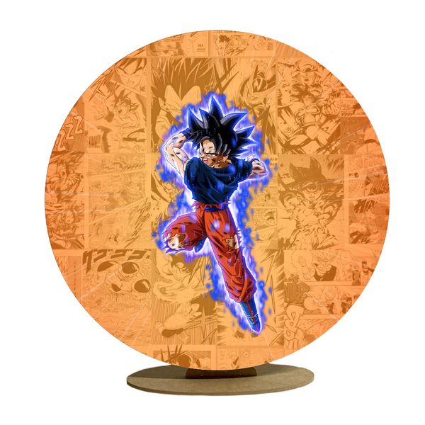 Capa Mini Painel Redondo 50x50cm Decorativo Tema Dragon Ball Anime Goku Decoração Festa