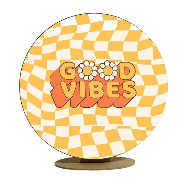 Capa Mini Painel Redondo 50x50cm Decorativo Tema Good Vibes Decoração Festa