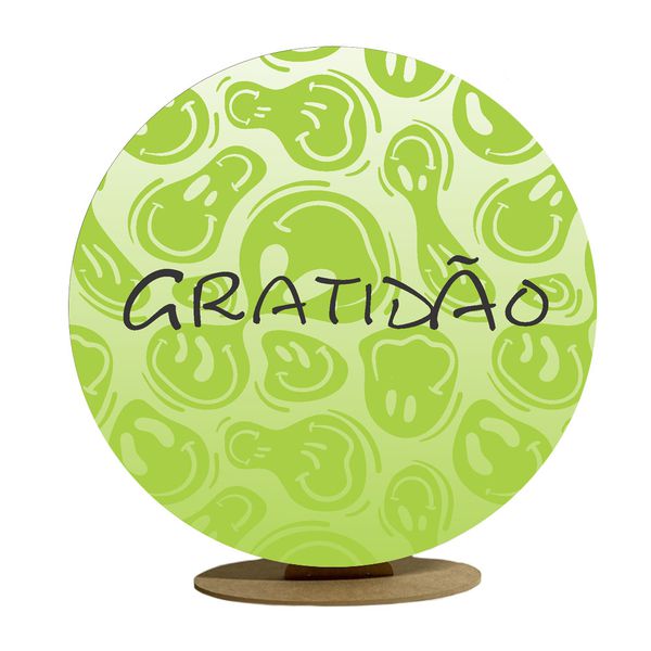 Capa Mini Painel Redondo 50x50cm Decorativo Tema Gratidão Decoração Festa Verde