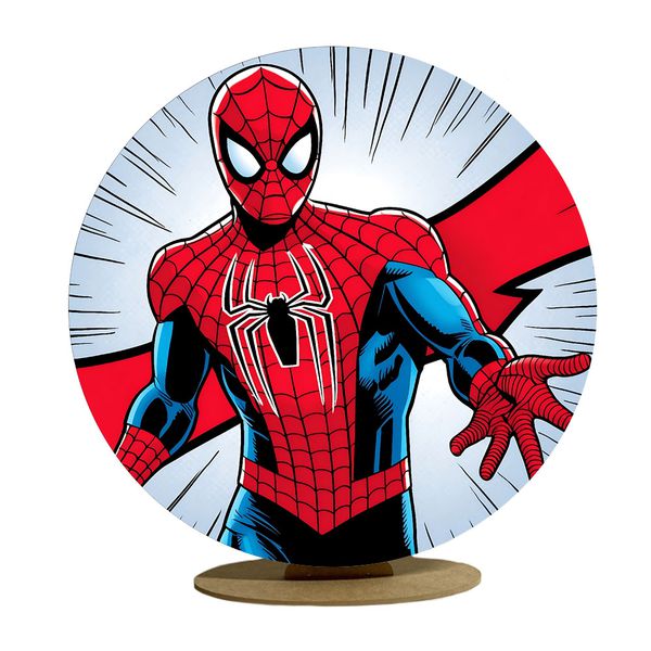Capa Mini Painel Redondo 50x50cm Decorativo Tema Homem Aranha Herói Decoração Festa