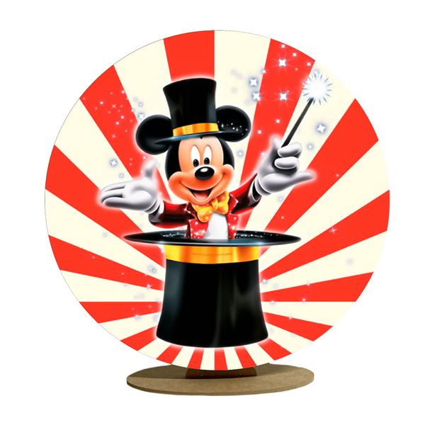 Capa Mini Painel Redondo 50x50cm Decorativo Tema Mickey e Minnie Decoração Festa