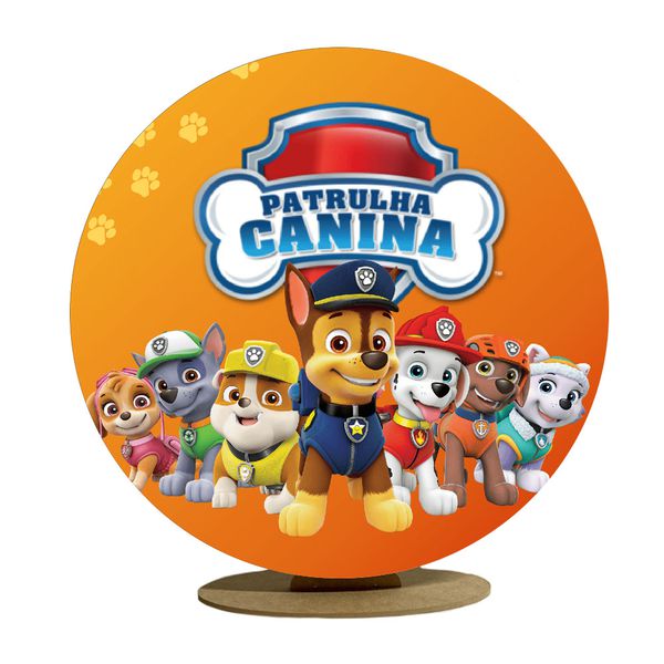 Capa Mini Painel Redondo 50x50cm Decorativo Tema Patrulha Canina Decoração Festa Infantil