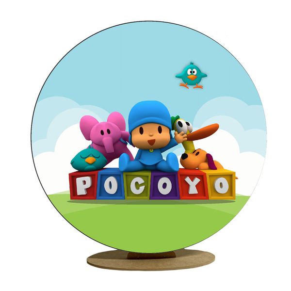 Capa Mini Painel Redondo 50x50cm Decorativo Tema Pocoyo Decoração Festa Infantil