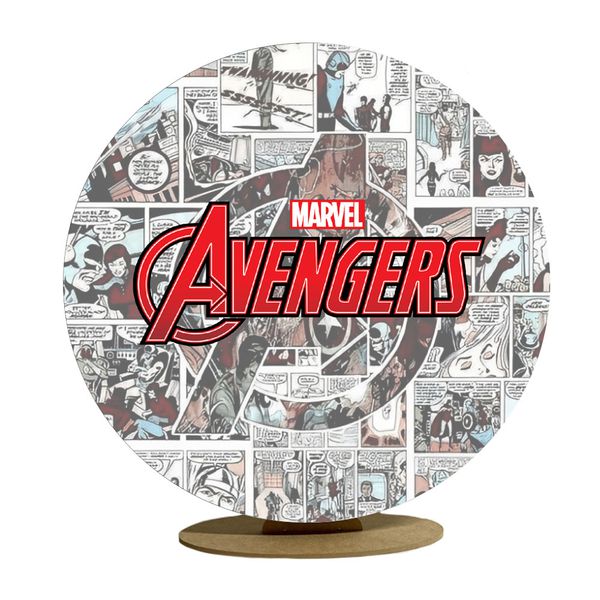 Capa Mini Painel Redondo 50x50cm Decorativo Tema Avengers Heróis Equipe Decoração Festa